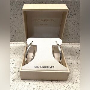 CYNTHIA ROWLEY Sterling Silver Hoop Earrings Classic Casual Dressy New With Box
